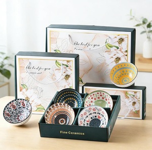Custom Ceramic Porcelain <b>Set</b> of 4pcs Preservation Bowl <b>Set</b> with Gift Box As Promotion - Product Image 1