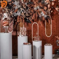 Présentoir à gâteaux cylindrique à base ronde en trois parties pour la vente en gros, décoration de fête, présentoir de mariage, table de desserts