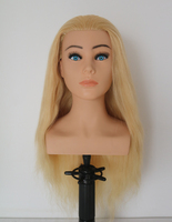 Prix d'usine Tête de mannequin d'entraînement en cheveux naturels à cheveux longs pour la coiffure, la coupe, la teinture et le coiffage