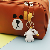 Nouveau Charm de Sac Créatif en Cuir PU, Ornement Animalier Durable de Dessin Animé, Pendentif de Sac Canard Rôti