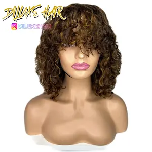 DiLuxe Wholesale 100% Virgin Human Hair Highlight Bob Wig Water Wave Cuticle Aligned Custom Band Wig Hair vendor
