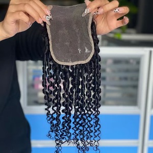 Vente en gros de extensions de cheveux humains Pixie <span class=keywords><strong>Fumi</strong></span> Curl à cuticule alignée vierge à double tirage Faisceaux Pixie bouclés avec fermeture frontale en dentelle - Product Image 5