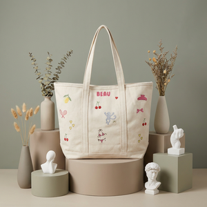 Popular Oversized Personalized <b>Canvas</b> Handbags, Reusable <b>Shopping</b> <b>Bags</b> for Carrying Groceries - Product Image 4