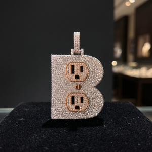 Luxial Jewels - Colgante de Plata 925 Chapado en Oro con Moissanita, Letra B, Diseño Geométrico, Corte Brillante, Estilo Hip Hop, Unisex - Product Image 4