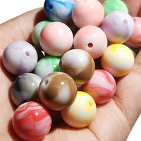 Nouvelles perles rondes en acrylique de 16 mm, bicolores, alpes, trou droit, accessoires de bricolage, chaîne de téléphone portable, accessoires de voiture, Yiwu