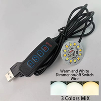 Lampe de lecture LED USB Sunssy avec lumière blanc chaud 3W, puce 2835, variateur simple, câble d'alimentation pour bureau, lecture de livres et tablettes, DC 5V
