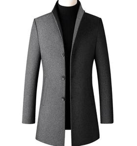 Nuovo Cappotto <span class=keywords><strong>Trench</strong></span> Business da <span class=keywords><strong>Uomo</strong></span> di Media Lunghezza in Lana Spessa Ecosostenibile di Poliestere con Cappuccio Autunnale e <span class=keywords><strong>Invernale</strong></span> - Product Image 4