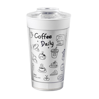Tasse à double paroi en papier détachable Tasse à café de voyage DIY Gobelet en plastique Tasse à café de voyage Papier d'insertion