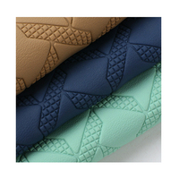 Tissu de produit en cuir synthétique de texture d'armure de PVC pour le coussin de siège de voiture de tapis de pied de voiture