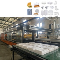 Machine de fabrication de boîtes à lunch, assiettes et plateaux jetables en mousse de polystyrène (PS) entièrement automatique, haute capacité, multifonctionnelle, à pompe à vide