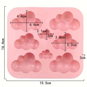 Moule en silicone écologique personnalisé avec logo, 8 cavités, formes de nuages grands et petits, pour bougies, savons, gâteaux, poudings, résine, OEM/ODM - Product Image 2