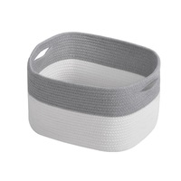 Panier de rangement pliable en corde de coton grande capacité, boîte organisatrice de bureau pour jouets, articles divers, cosmétiques, et artisanat