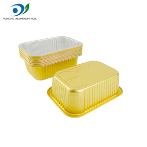 กล่องอาหารอะลูมิเนียมฟอยล์ทรงสี่เหลี่ยมข<span class=keywords><strong>น</strong></span>าด 880 มล. สีทองเคลือบเงา สำหรับเข้าไมโครเวฟ ราคาโรงงาน - Product Image 4