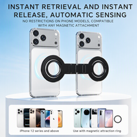Nouveau support de téléphone portable magnétique en alliage d'aluminium personnalisable, réglable en hauteur et rotatif à 360 degrés