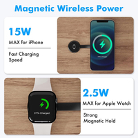 Cargador Inalámbrico Magnético 3 en 1 Plegable Mini, Salida PD 2.0/QC3.0 15W/10W, para iPhone 12-17, Auriculares, Reloj Inteligente (Tipo-C), Todo en Uno