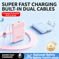 Batterie externe portable personnalisée 20 000 mAh en polymère de lithium PVC, certifiée 3C, best-seller, charge ultra-rapide 225W, vente en gros