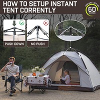Tente instantanée 4 saisons OEM, installation en 60 secondes, imperméable, pour le camping en famille, la randonnée, la plage ou autres activités de plein air