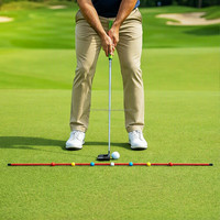 SwingPerfect Golf Alignment Stick 7 Markers Alat Bantu Putt dan Swing Serbaguna 100cm Putih Pelatih Posisi Kaki Tengah Fiberglass