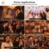 Masque d'Halloween blanc d'horreur à couverture intégrale, visage humain réaliste pour fête costumée et cosplay