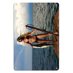 فتيات صيد الأسماك لافتات معدنية من القصدير لوحة ديكور حائط ملصقات عتيقة لوحة حديدية لكهف رجل للمنزل مقهى حديقة نادي بار - Product Image 3