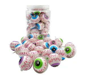 Wholesale Sweet Round Fruity Flavours Jam Filled Soft Candy Christmas Gummy Eyeballs Candy