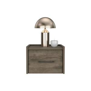 Mesita de noche flotante moderna DB Yorktown, diseño de madera maciza que ahorra espacio con práctico cajón, superficie marrón oscuro para uso en apartamentos - Product Image 6