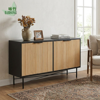 Buffet en bois écologique à 4 portes avec pieds en métal pour salle à manger et cuisine, meuble de rangement, vente directe usine