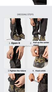 Guêtres de randonnée imperméables en polyester réglables avec sac de transport pour la randonnée, la boue, le sable, la neige, la chasse, l'alpinisme, la raquette à neige - Product Image 6