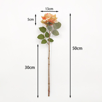 Decoratieve objecten, enkelvoudige rode fluwelen rozen, kunstmatige lila bloemen, bulk voor bruiloft, bloemstukken, feestdecoratie