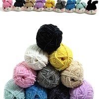Fil de velours 50g par rouleau, épaisseur 3mm, fil chenille teint pour crochet artisanal, poupées, chapeaux, boules, dropshipping Jiangsu