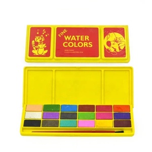 Ensemble de peinture à l'eau solide non toxique de 18 couleurs avec pinceau pour enfants, étudiants, fournitures artistiques, kit de peinture à l'eau portable - Product Image 2