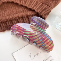 Pince à cheveux personnalisable en acrylique à imprimé floral rétro, élégante et mignonne, pour femmes, idéale pour les fêtes