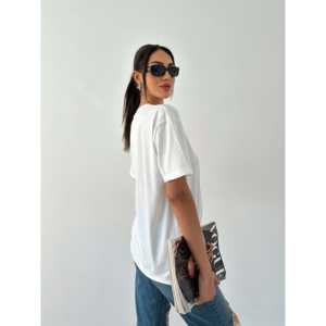 T-shirt basique imprimé pour femme, 100% coton jersey, respirant, manches régulières - Product Image 1