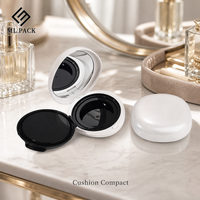 Boîtier compact rond vide pour crème visage, 81x78x26mm, capacité 13g, avec miroir, en ABS, doublure en PP, recyclable, en PS, vente en gros OEM