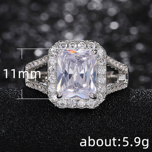 Anello Nuziale Classico Quadrato per Donne, Elegante Gioiello da Dito alla Moda - Product Image 5