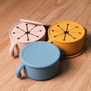 Bol/tasse de nourriture complémentaire pour bébé en <span class=keywords><strong>silicone</strong></span> anti-poussière portable avec couvercle pour les repas des enfants - Product Image 6