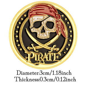 تذكارات خريطة كنز القراصنة عملات محظوظة عملة مطلية بالذهب عملة تذكارية ديكورات منزلية - Product Image 3