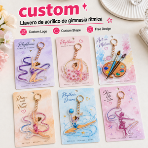 Llavero de Gimnasia Rítmica Personalizado al por Mayor, Llavero Acrílico con Impresión UV y Tarjeta de Soporte, Regalo de Recuerdo - Product Image 1