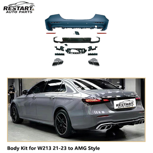 Kit Carrozzeria in Plastica Restart Adatto per Mercedes Benz Classe <span class=keywords><strong>E</strong></span> W213 2021-2023 Fino a E63 AMG con Paraurti Anteriore <span class=keywords><strong>e</strong></span> Posteriore <span class=keywords><strong>e</strong></span> Griglia - Product Image 2