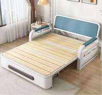Canapé-lit simple en cuir moderne convertible en double place, pliable avec rangement d'angle pour salon et chambre à coucher