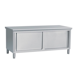 Meilleure vente de table de travail en acier inoxydable directe d'usine 201 établi avec porte coulissante pour machines de cuisine dans les hôtels et restaurants - Product Image 3