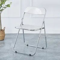 Honyard Chaise d'appoint moderne rembourrée en acrylique transparent ambré épaissi pour chaise de salle à manger pliante Modèle HY-J01 Populaire Milk Tea
