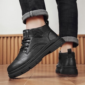 Bottes montantes décontractées pour hommes, nouvelle collection automne-hiver 2025, à lacets, résistantes à l'usure, pour la randonnée en montagne, avec talon compensé - Product Image 4