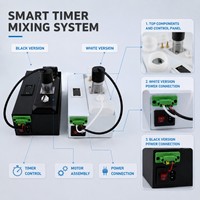 Réservoir d'encre blanc 500 ml pour imprimante DTF DTG UV avec agitateur temporisé, alarme sonore et lumineuse de manque d'encre, filtre à air et double sortie pour solution d'encre