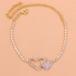 <span class=keywords><strong>Bracelet</strong></span> <span class=keywords><strong>de</strong></span> <span class=keywords><strong>cheville</strong></span> vintage pour femmes, strass en forme <span class=keywords><strong>de</strong></span> cœur, plaqué <span class=keywords><strong>or</strong></span>, accessoire <span class=keywords><strong>de</strong></span> mode, nouvelle collection été - Product Image 3