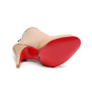 Femmes Ballroom Latin Dance Shoes Noir Soft Bottom Bachata <span class=keywords><strong>Salsa</strong></span> Dance Sandals <span class=keywords><strong>Femme</strong></span> Thin Heel 8.5cm 10cm 11cm Sock Boots - Product Image 4