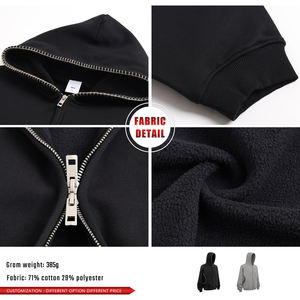 Chaqueta con Capucha y Cremallera para Hombre, Estilo Vintage, Invierno, 385 g/m², Forro Polar, Bordado con Puntada de Seguridad, Cremallera Frontal - Product Image 6