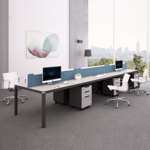Modern Desk Partition L Shape Office <b>Table</b> Desk Workstation <b>Table</b> Luxury Office Desk Home Office Furniture 4 Person - Product Image 5