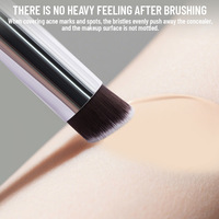 Kuas Foundation Sudut Datar Grosir, Kuas Kontur Concealer Bulu Sintetis Lembut, Alat Kecantikan Portabel