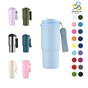 Qianchuan Stainless Steel Tumbler 304 <b>Insulated</b> Travel <b>Mug</b> With Strap And Straw For Car Use - Product Image 1